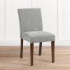 Upholstered Dining Chairs Set of 2 Modern Dining Chairs with Solid Wood Legs; Light Grey