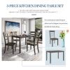 5-piece Kitchen Dining Table Set Wood Table and Chairs Set for Dining Room (Gray)