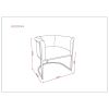 Manhattan Comfort Bali Saddle and Black Faux Leather Dining Chair