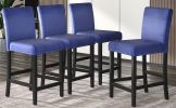 4 Pieces Wooden Counter Height Upholstered Dining Chairs for Small Places