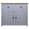 Sideboard Gray 36.6"x15.7"x31.5" Solid Pinewood Panama Range