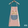 68*72cm Waterproof Wipeable Printed PVC Sleeveless Aprons Oil-Proof Kitchen Women Pinafore Home Cooking Baking Waist Bib