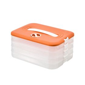 1pc 4-Layer Food Storage Containers; Food Storage Containers With Lids Dumpling Storage Box; Good Sealing; Stackable Dumpling Food Containers (Color: orange)