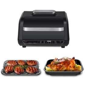 Home And Commercial Indoor Multi In1 Smokeless Electric Grill (Color: Dark Grey)