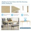 6 Piece Dining Table set with Bench; Wooden Kitchen Table Set w/ 4 Padded Dining Chairs