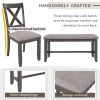 6-Piece Kitchen Dining Table Set Wooden Rectangular Dining Table, 4 Fabric Chairs and Bench Family Furniture